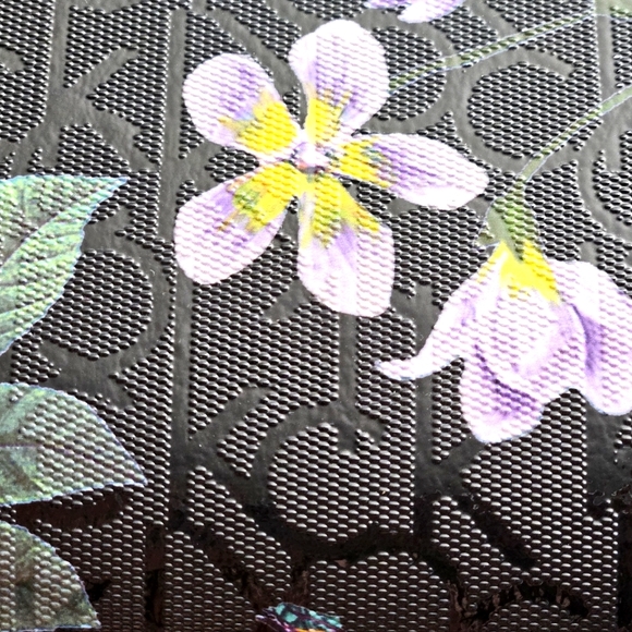 Leather Calvin Klein Black and Multi Color Floral Purse - Picture 4 of 6